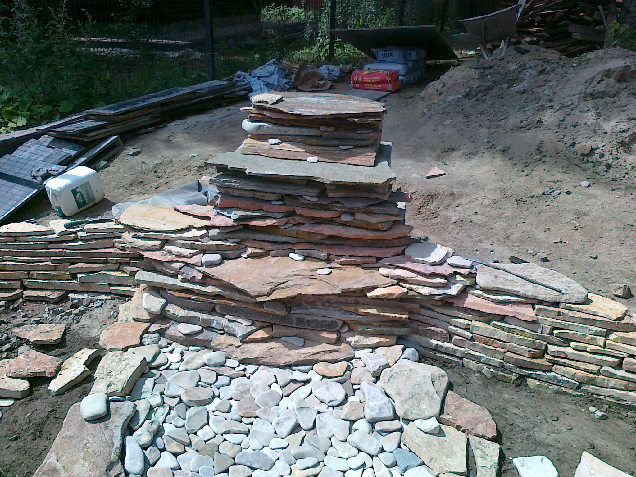 Декоративный водоём и водопад — фото 7